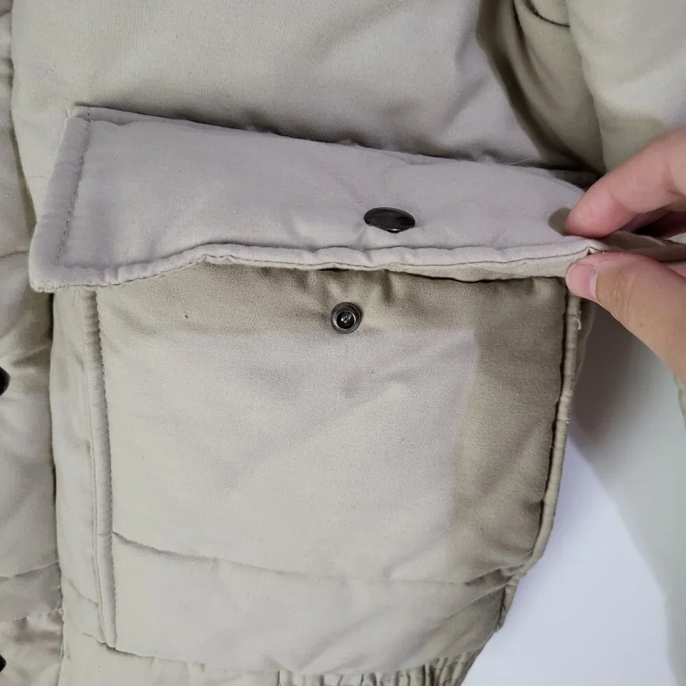 VTG Wynn's Xtend Racing Puffer Winter Jacket Beige Wiman Union USA Small - Picture 8 of 10